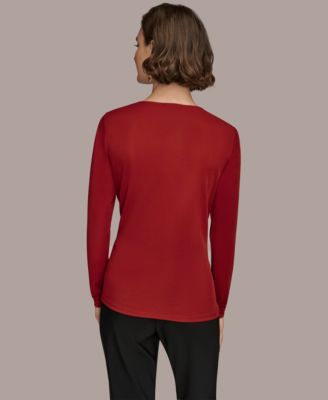 Women's Long Sleeve Double Bar Hardware Top