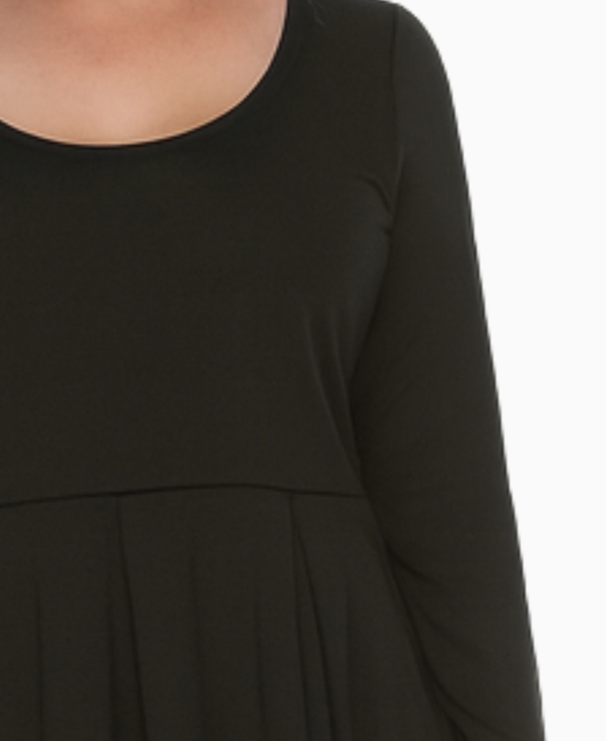 White Mark Plus Size Classic Long Sleeve Fit And Flare Dress In Black