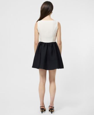 Women's Structured Square Neck Sleeveless Mini Dress