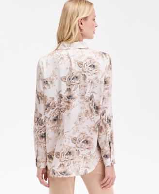 Women's Long Sleeve Button-Front T-Shirt