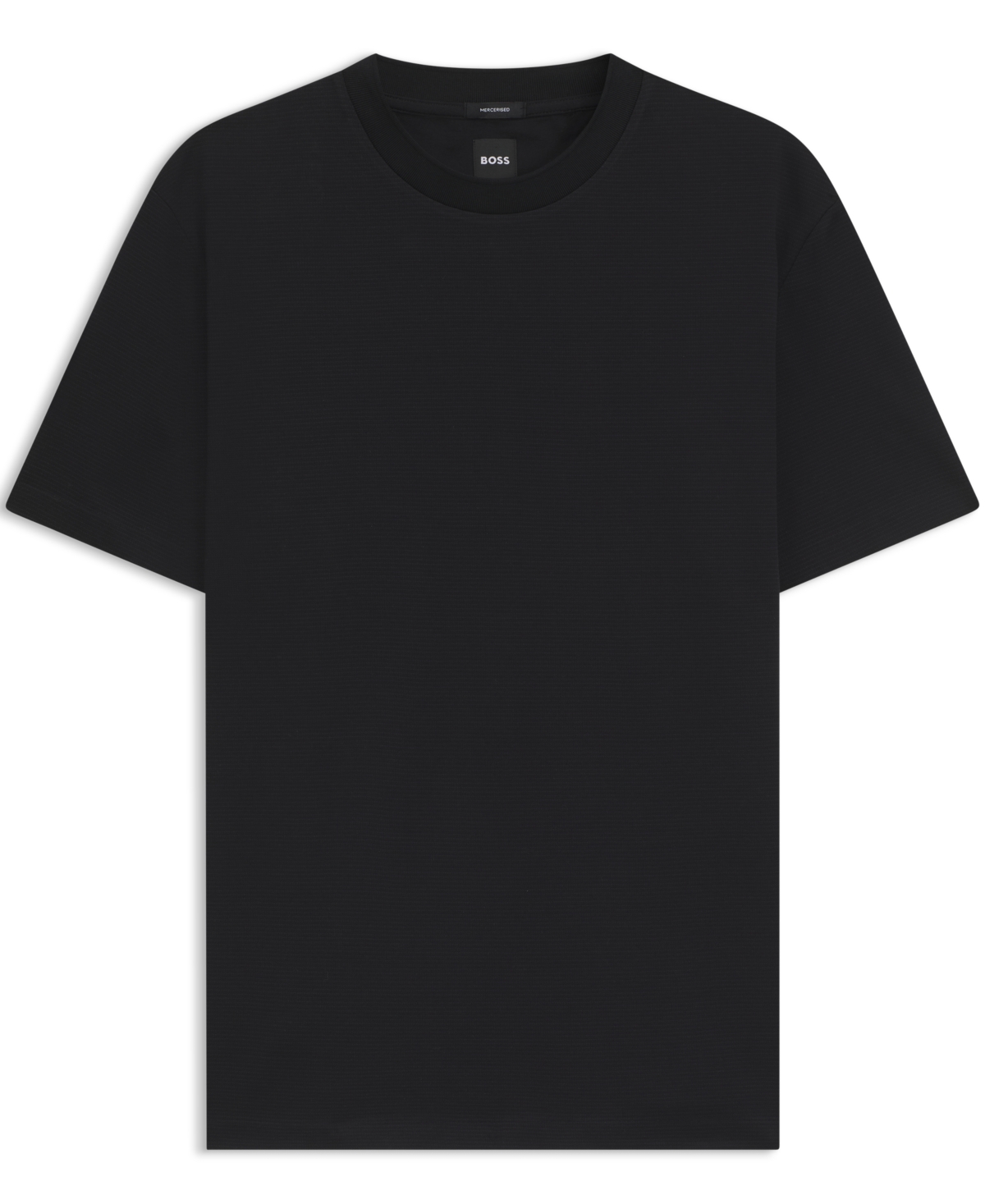 Hugo Boss Boss By  Men's Micro Pattern Mercerized-cotton T-shirt In Black