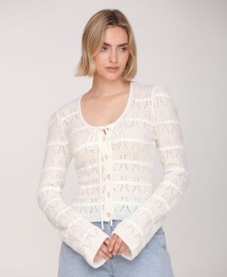 Women's Long-Sleeve Scoop Neck Cardigan