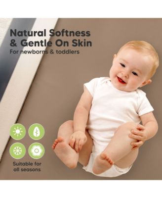 Soothe Waterproof Pack N Play Sheets for Girls, Boys, 2pk 38x26 Cotton Mini Crib Sheets Fitted, Soft, Breathable