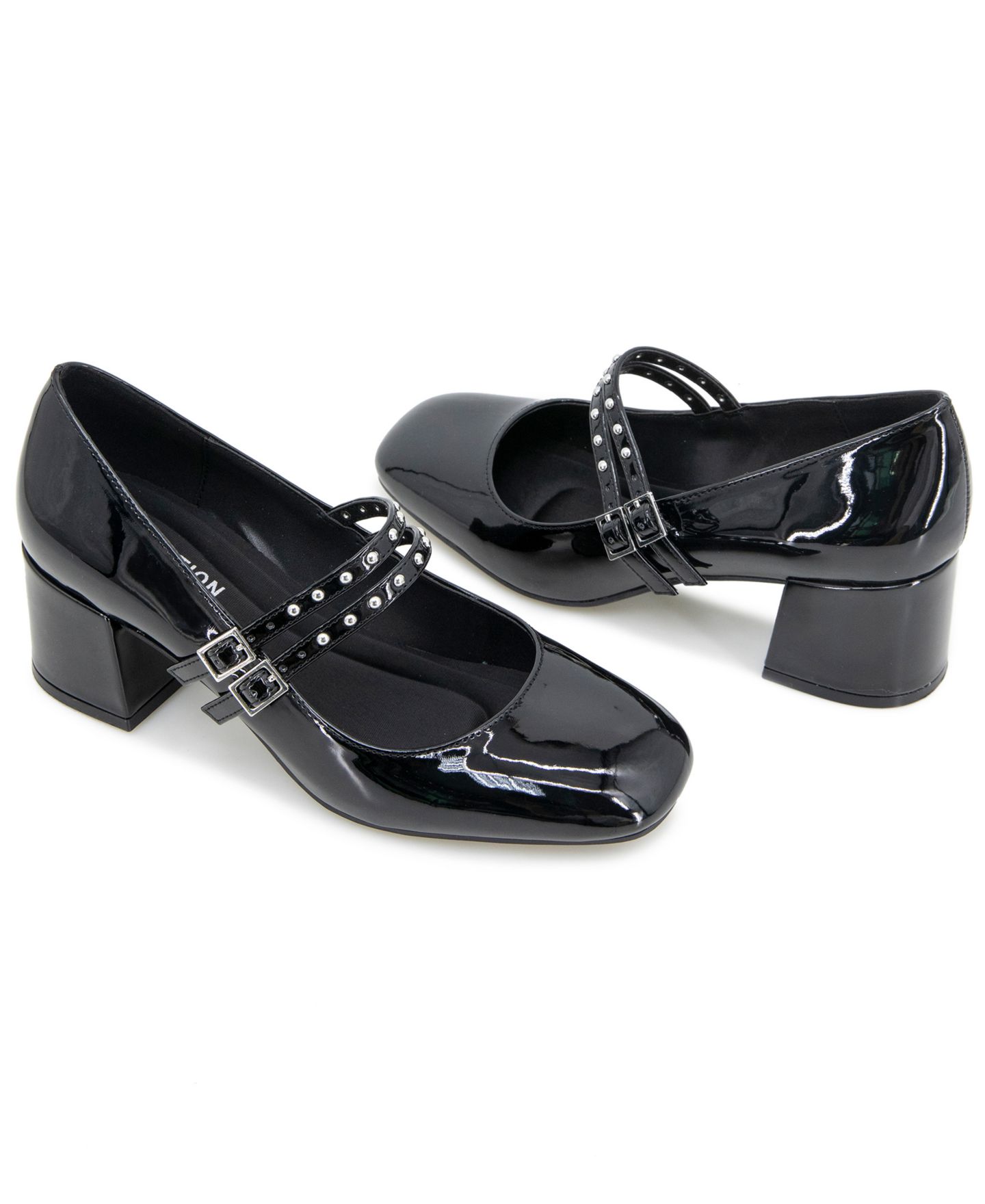 Женские туфли Kenneth Cole Reaction Leeann Studs Mary-Jane Pumps, цвет: Чёрный лаковый — фото 8