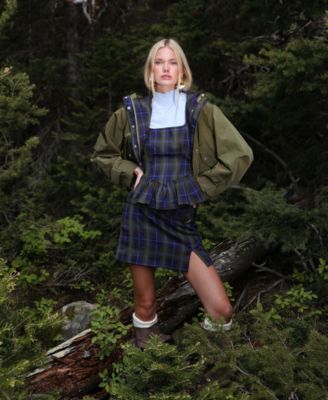 Women's Plaid Peplum Top