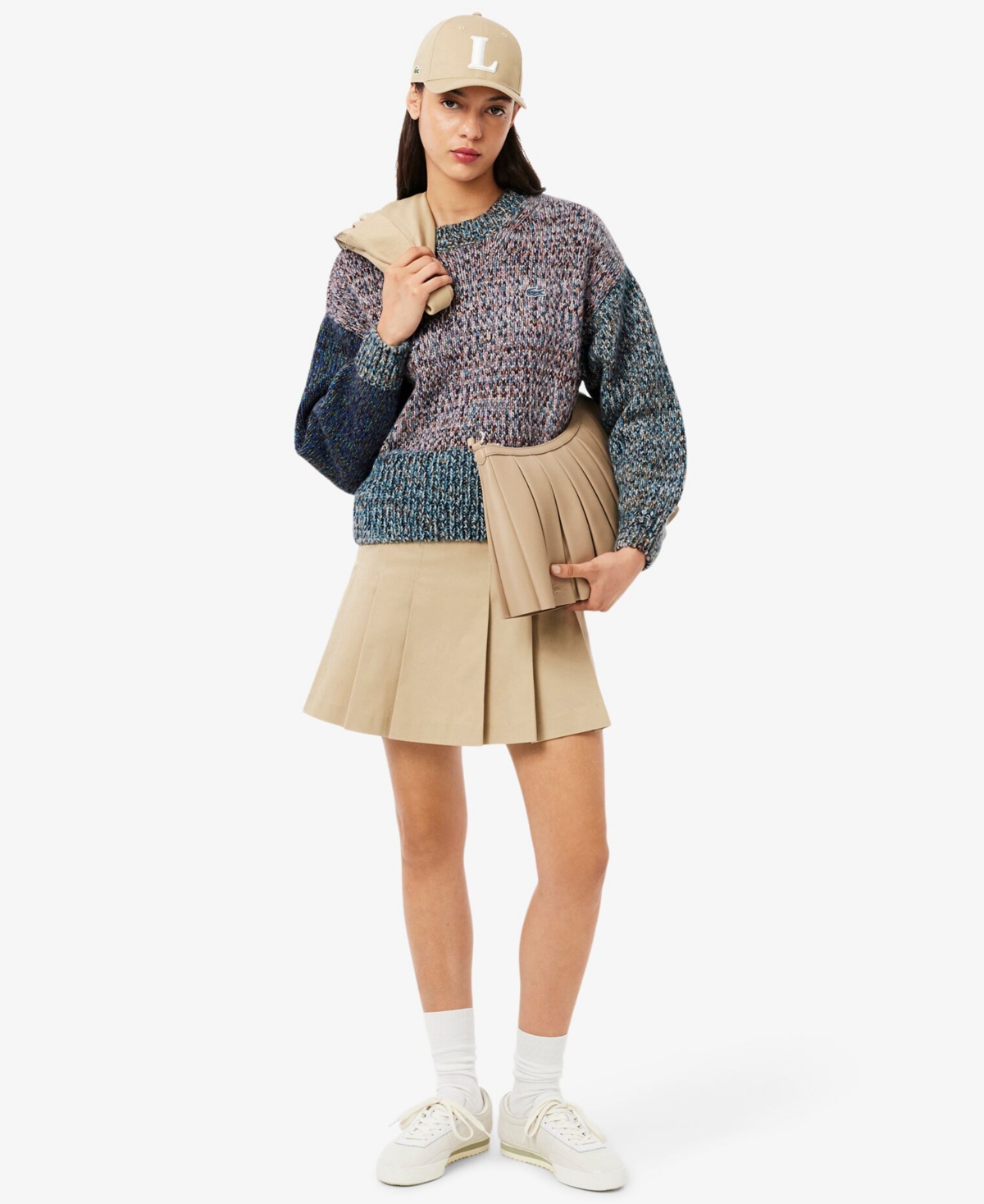 Lacoste Usa Women's Crew Neck Sweater In Gray
