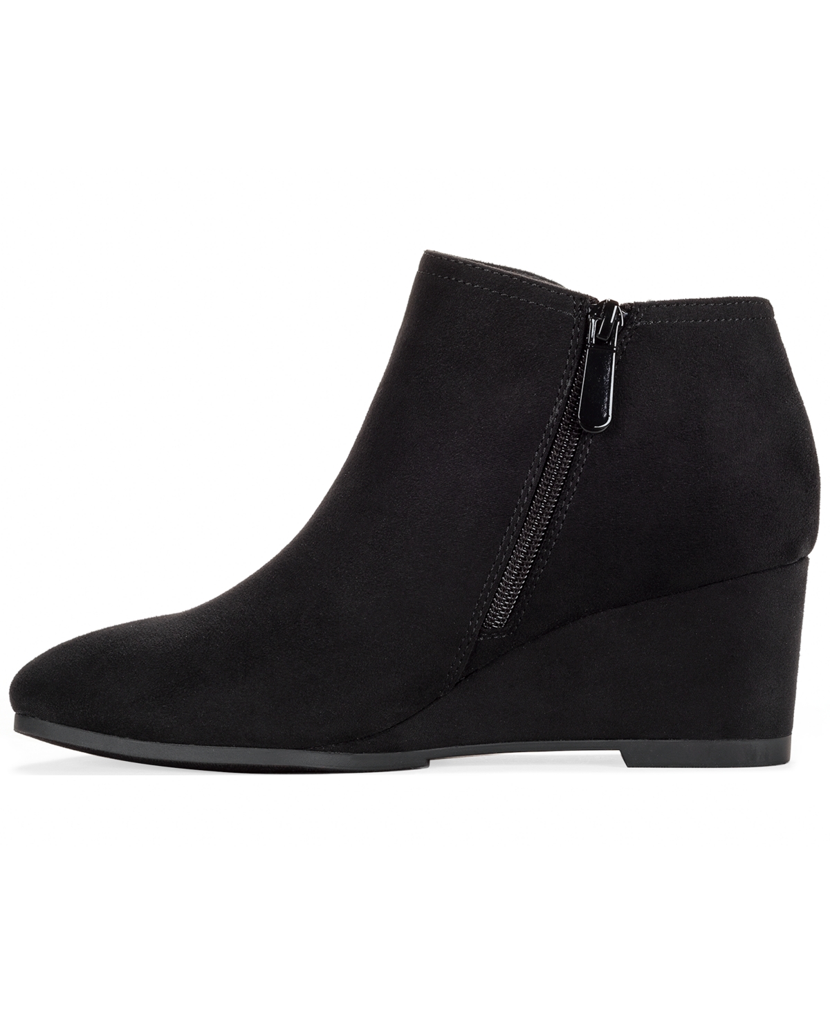 Style & Co Women's Poppyy Wedge Heel Booties, Macy's Exclusive In Black