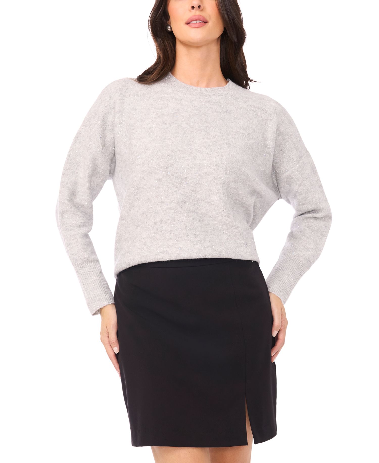 Women's Crewneck Sequin Long-Sleeve Sweater