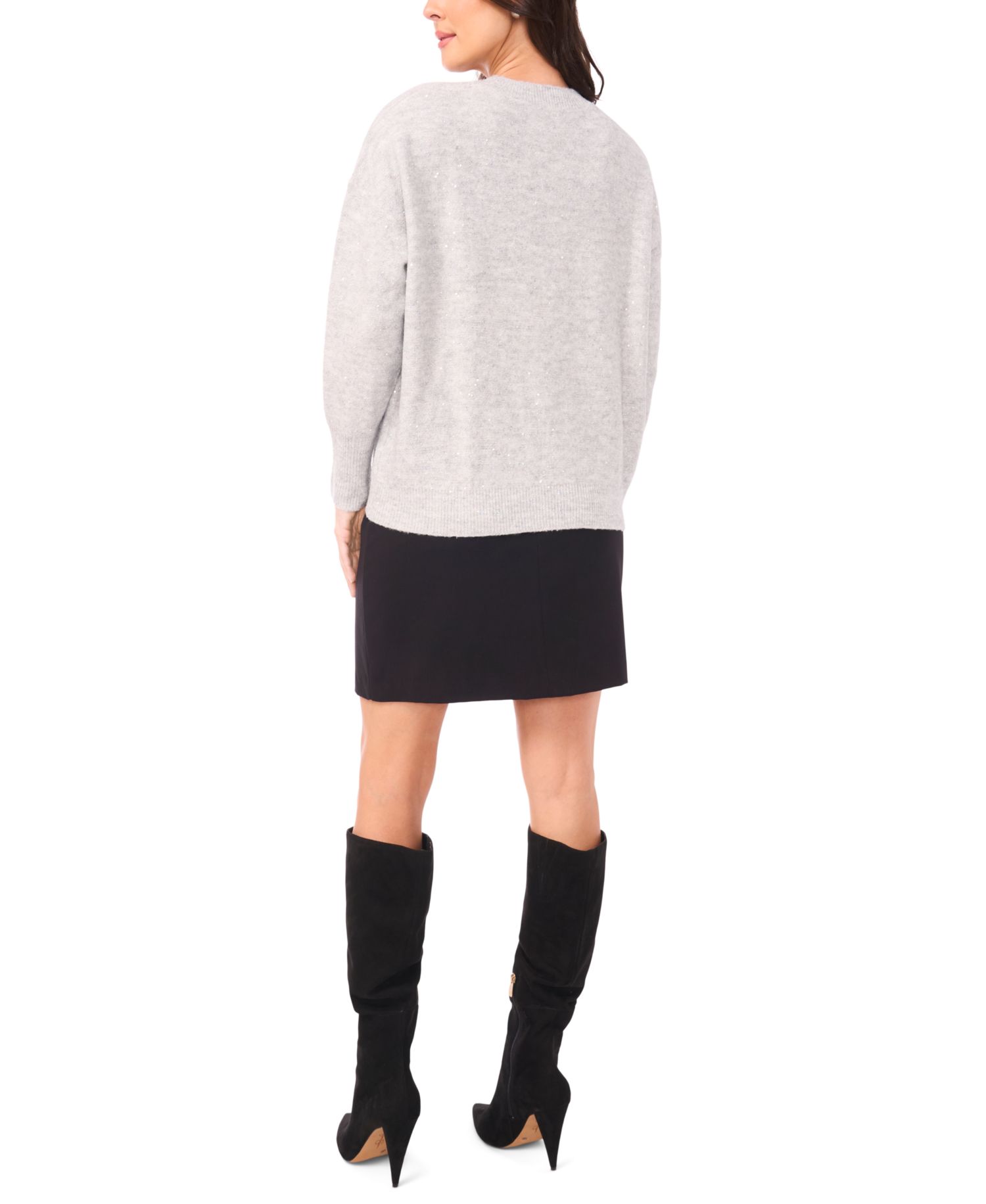 Women's Crewneck Sequin Long-Sleeve Sweater