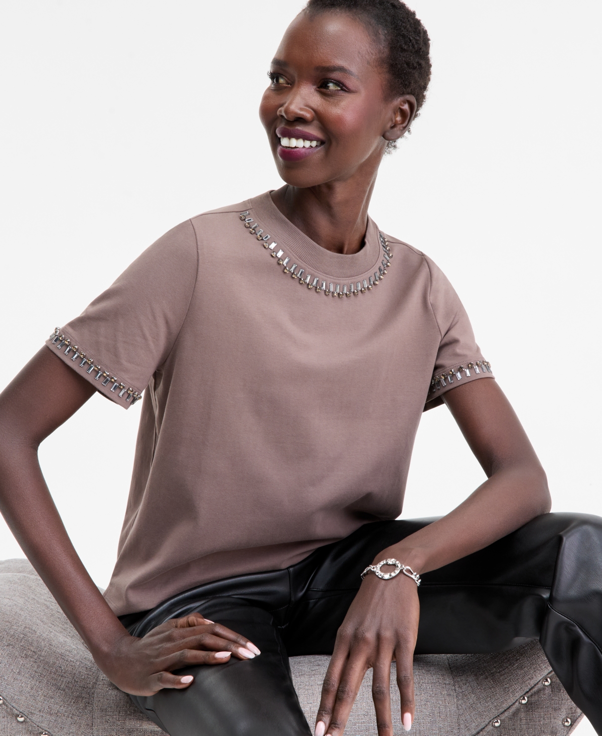 I.n.c. International Concepts Women's Embellished T-Shirt