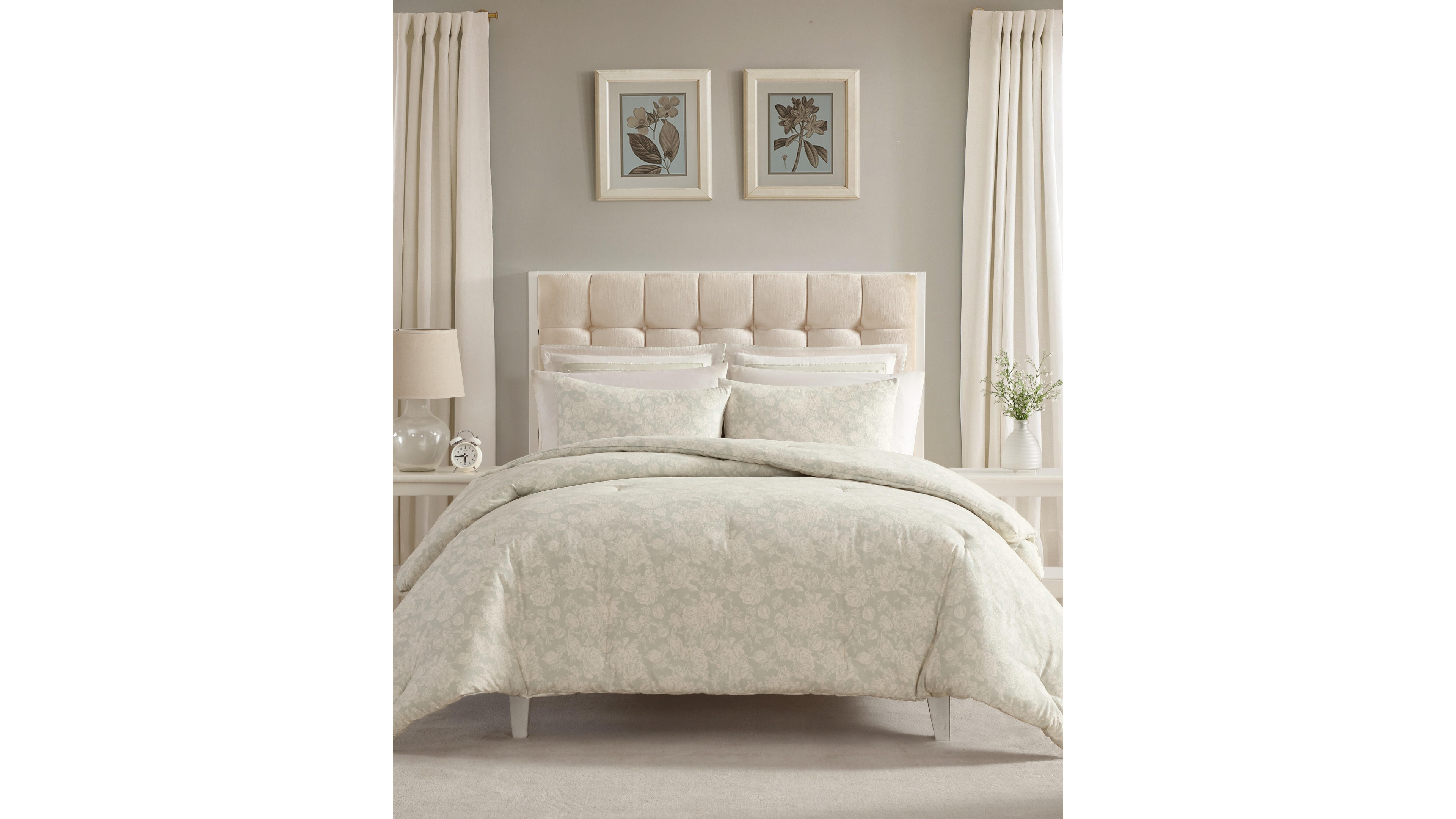 Laura Ashley Meredith Printed Flannel 3-Pc. Comforter Set, Full/Queen