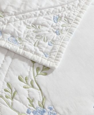 Floral Embroidery Cotton 3-Pc. Quilt Set, King