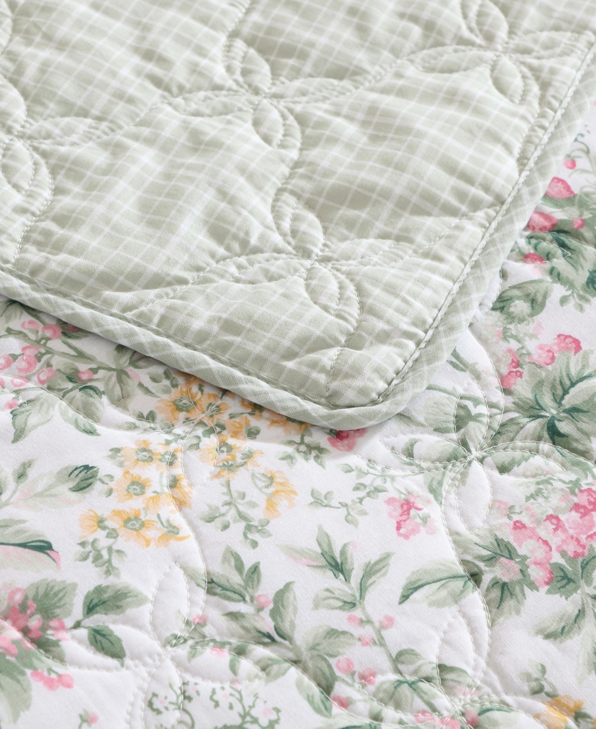 Laura Ashley Bramble Floral Cotton 3-pc. Quilt Set, Full/queen In Multi