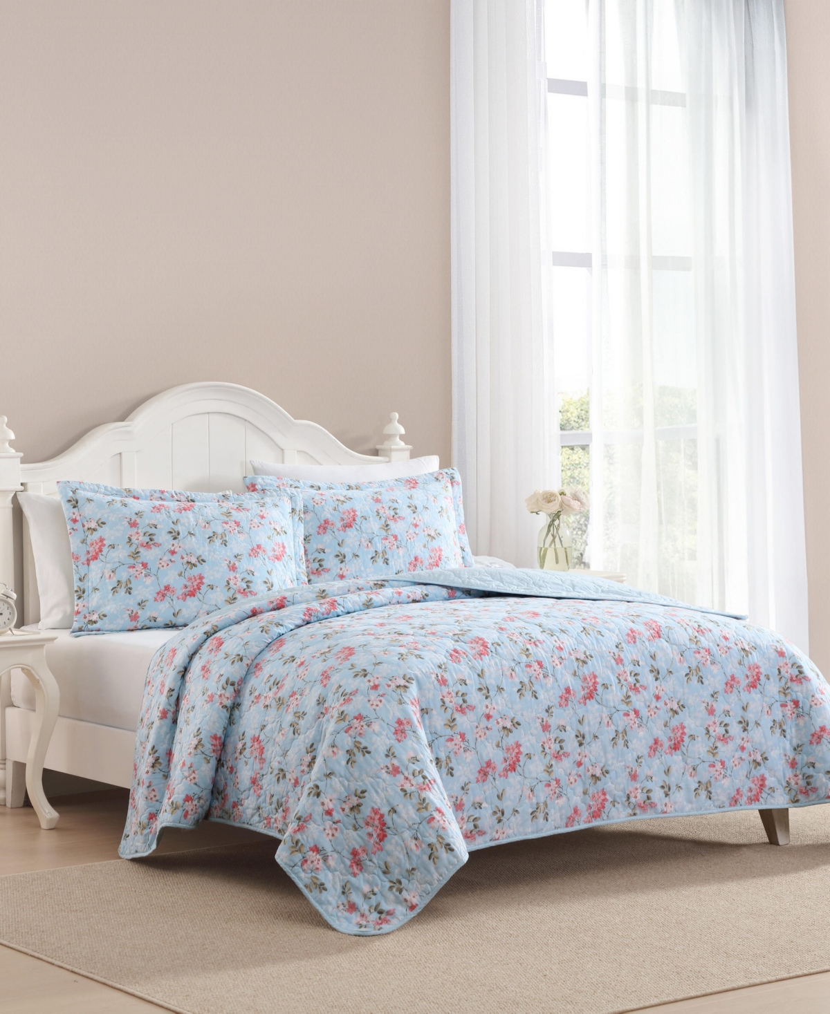 Laura Ashley Blissful Dream Cotton 3-pc. Quilt Set, King In Multi