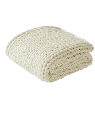 Chunky-Knit Handmade Throw, 50" x 60"