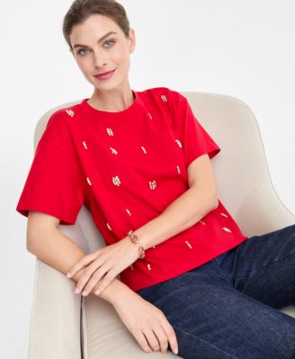 Women's Cotton Embellished Tee