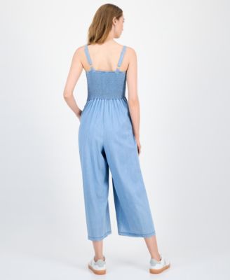 Women's Smocked Chambray Jumpsuit