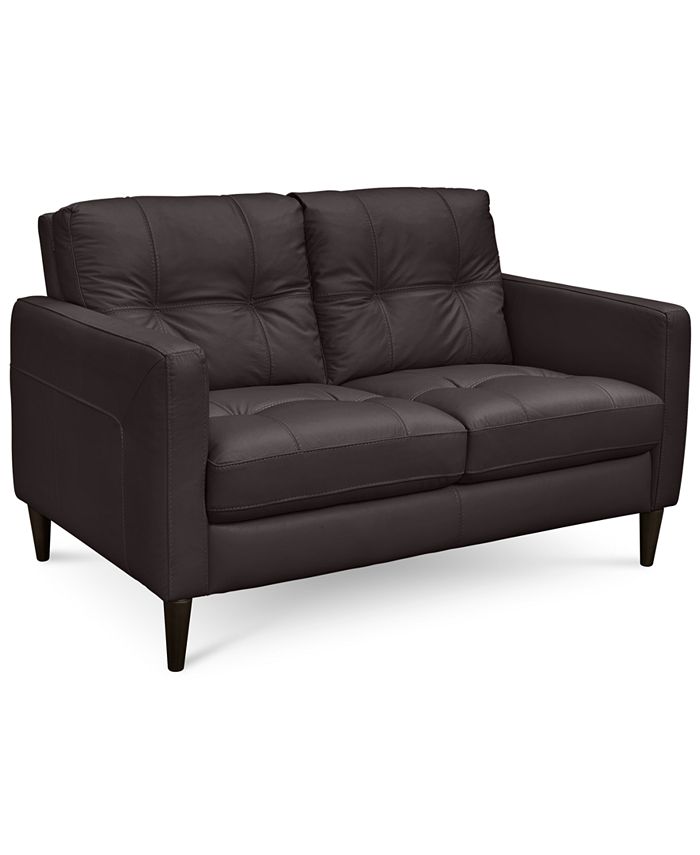 Furniture CLOSEOUT! Keaton 55" Leather Loveseat, Created for Macy's ...