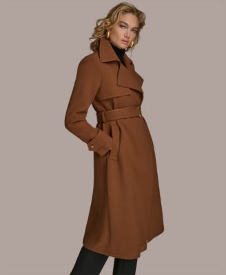 Women's Belted Notched-Collar Trench Coat