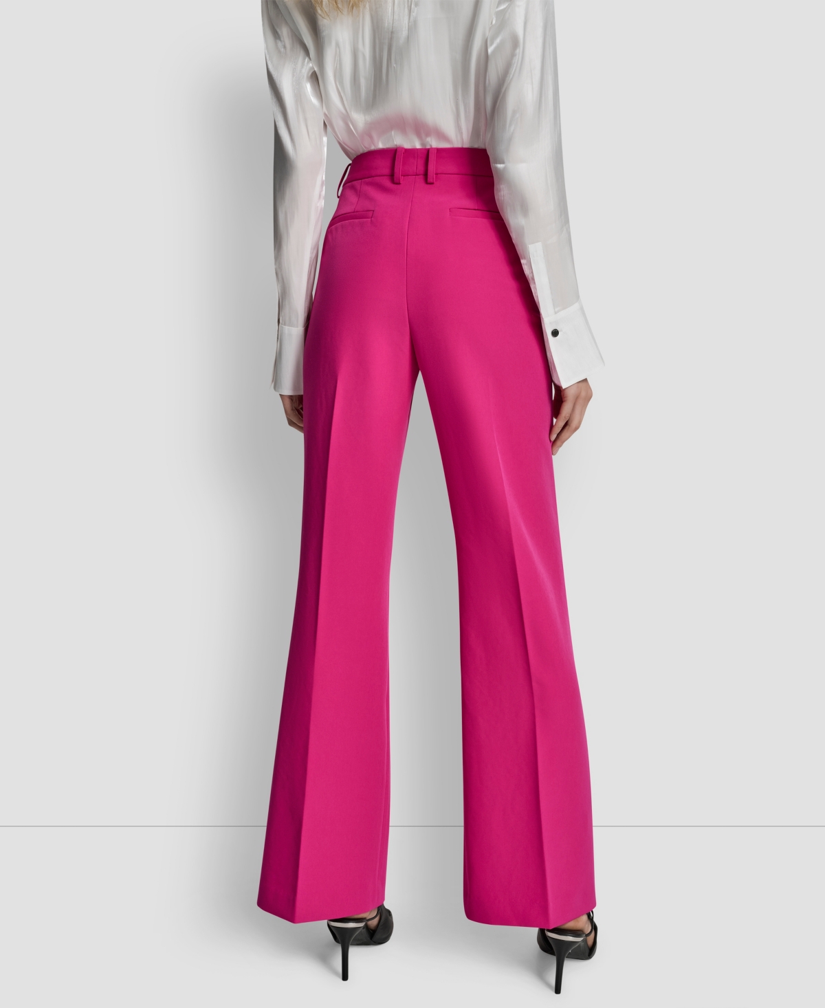 Dkny Women's Pintuck Fit and Flare Trousers