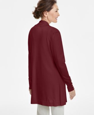 Women's Button-Sleeve Flyaway Cardigan Sweater