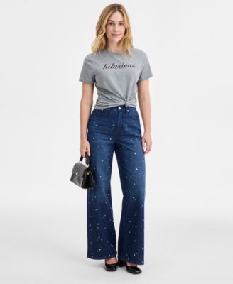 Women's Knit Short-Sleeve Hilarious Graphic T-Shirt, Macy's Exclusive