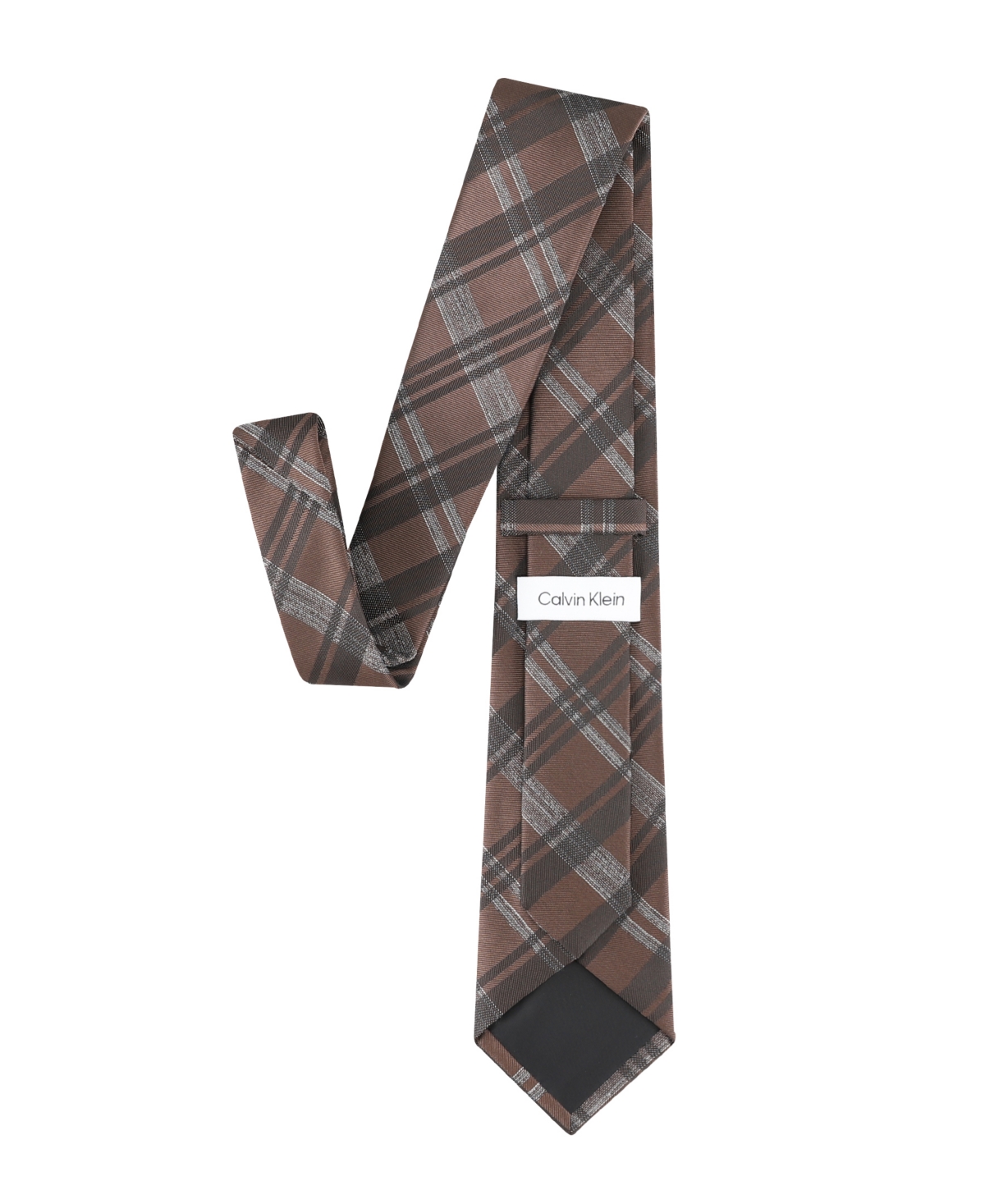 Calvin Klein Men's Layla Plaid Classic Tie In Brown