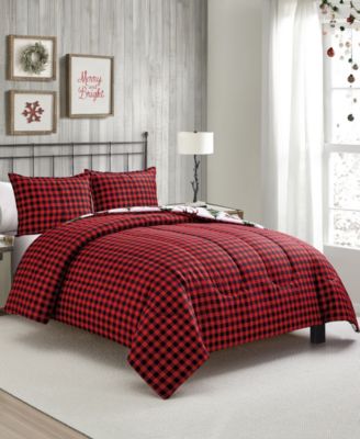 Macy's Plaid Deer Reversible 3-Pc. Comforter Sets