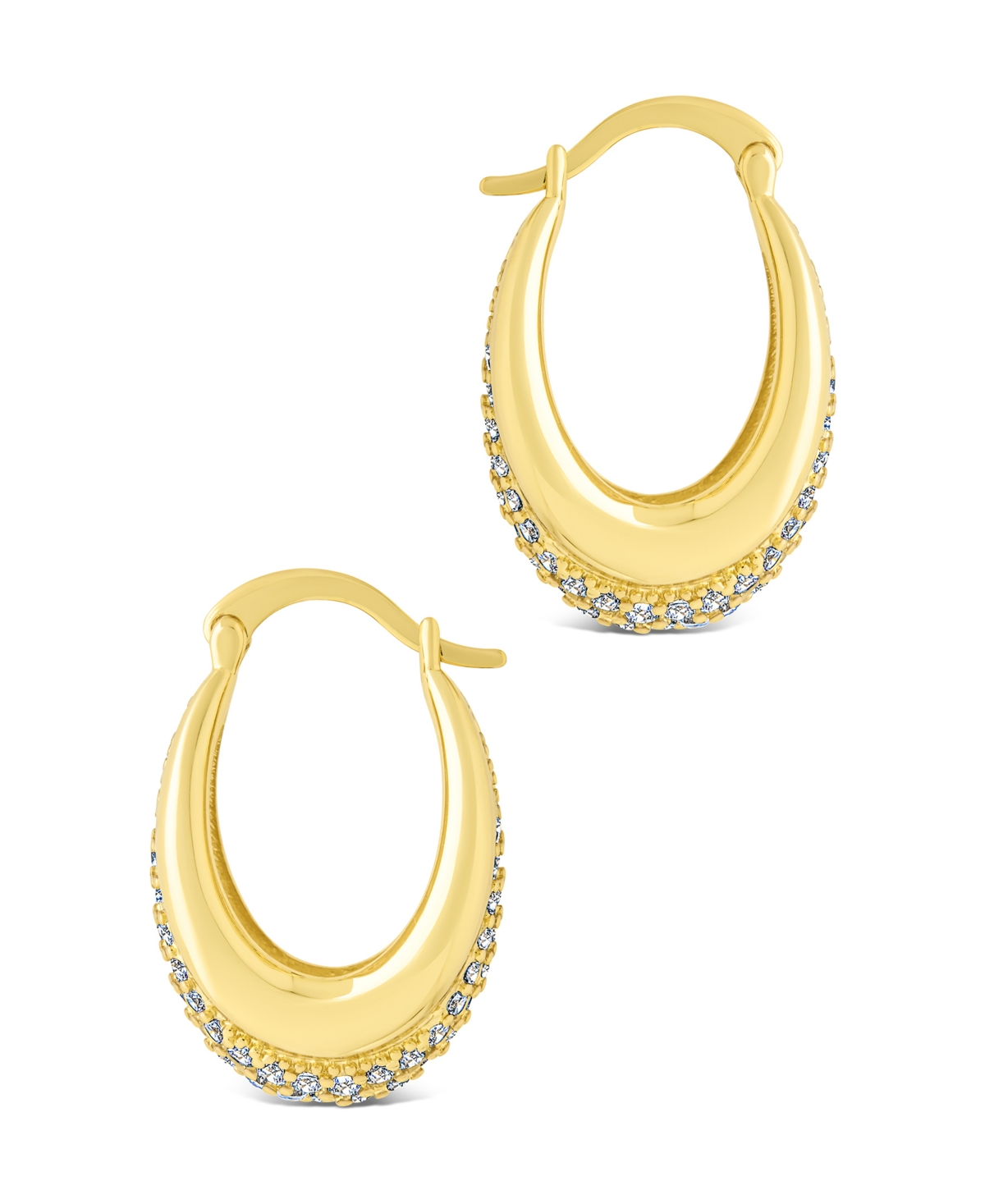 Sterling Forever Philina Cubic Zirconia Hoop Earrings In Gold