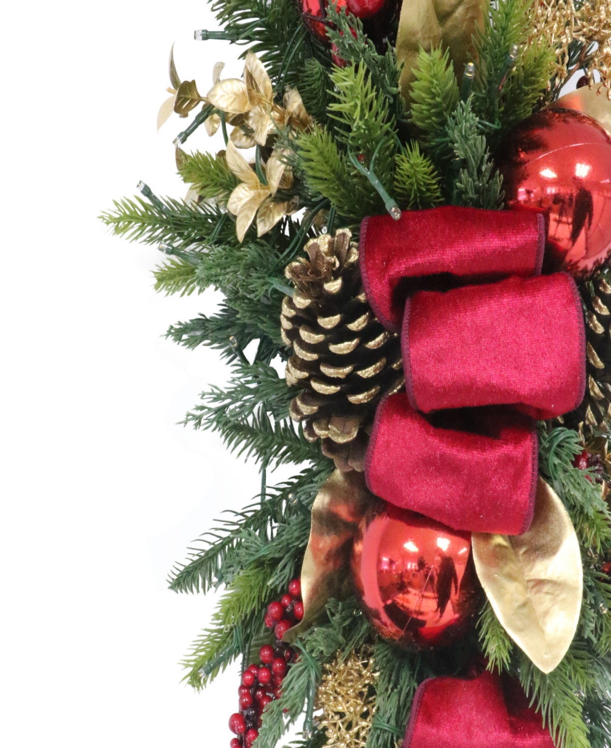 Puleo 28" Pre-lit Adorned Banister Swag In Multi