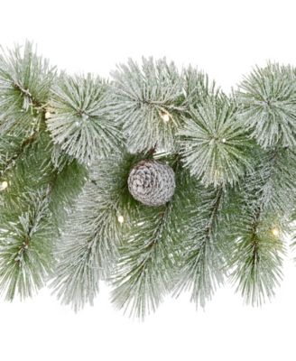 10" Pre-Lit Flocked Garland