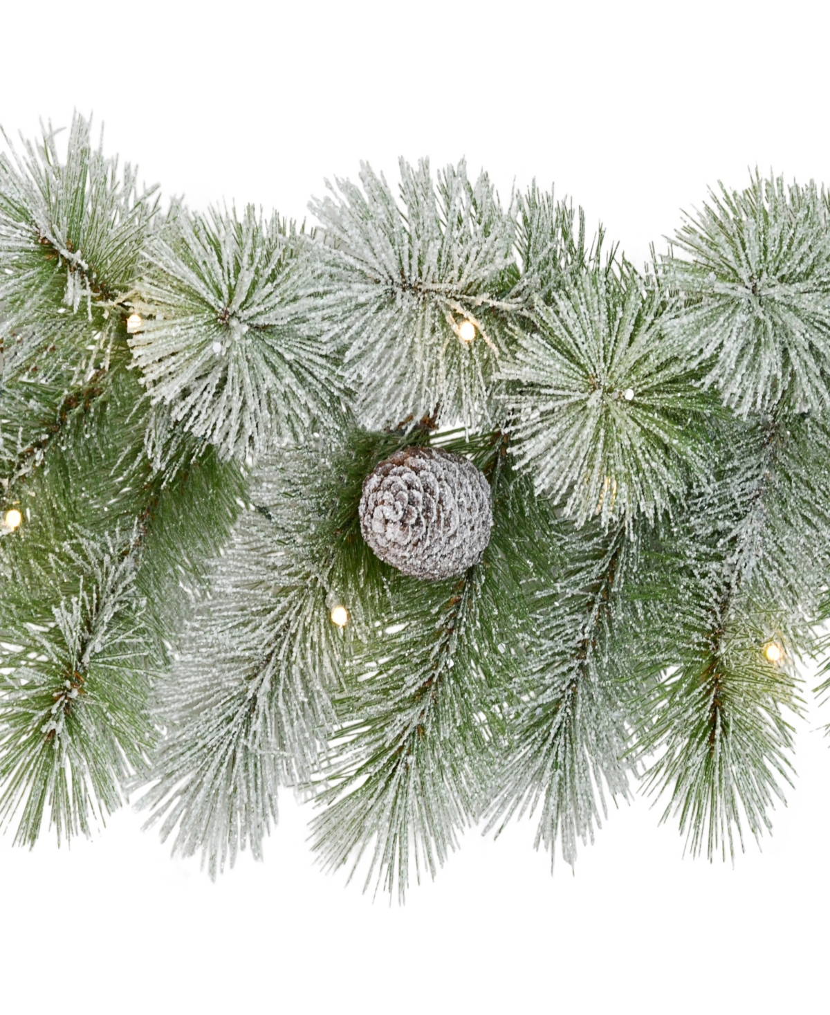 Puleo 9' X 10" Pre-lit Flocked Garland In Green