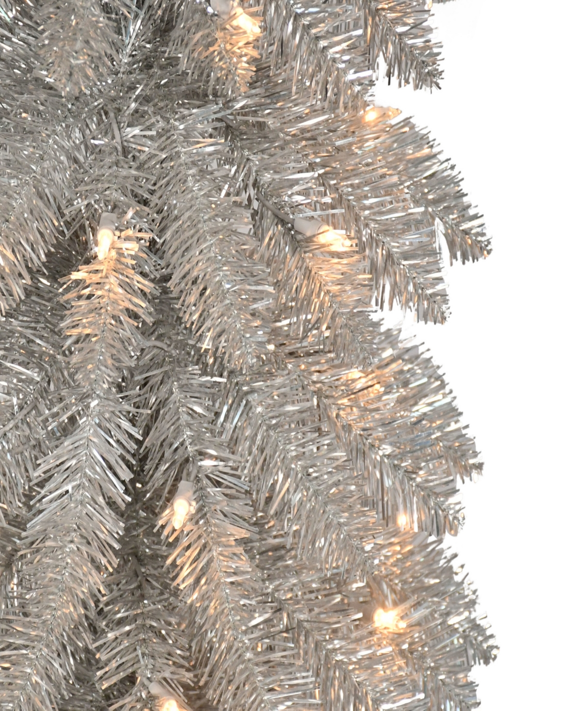 Puleo 6' Pre-lit Artificial Alpine Pencil Tree In Silver