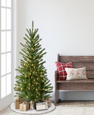 Puleo 4.5' Pre-Lit Artificial Mountain View Spruce Tree