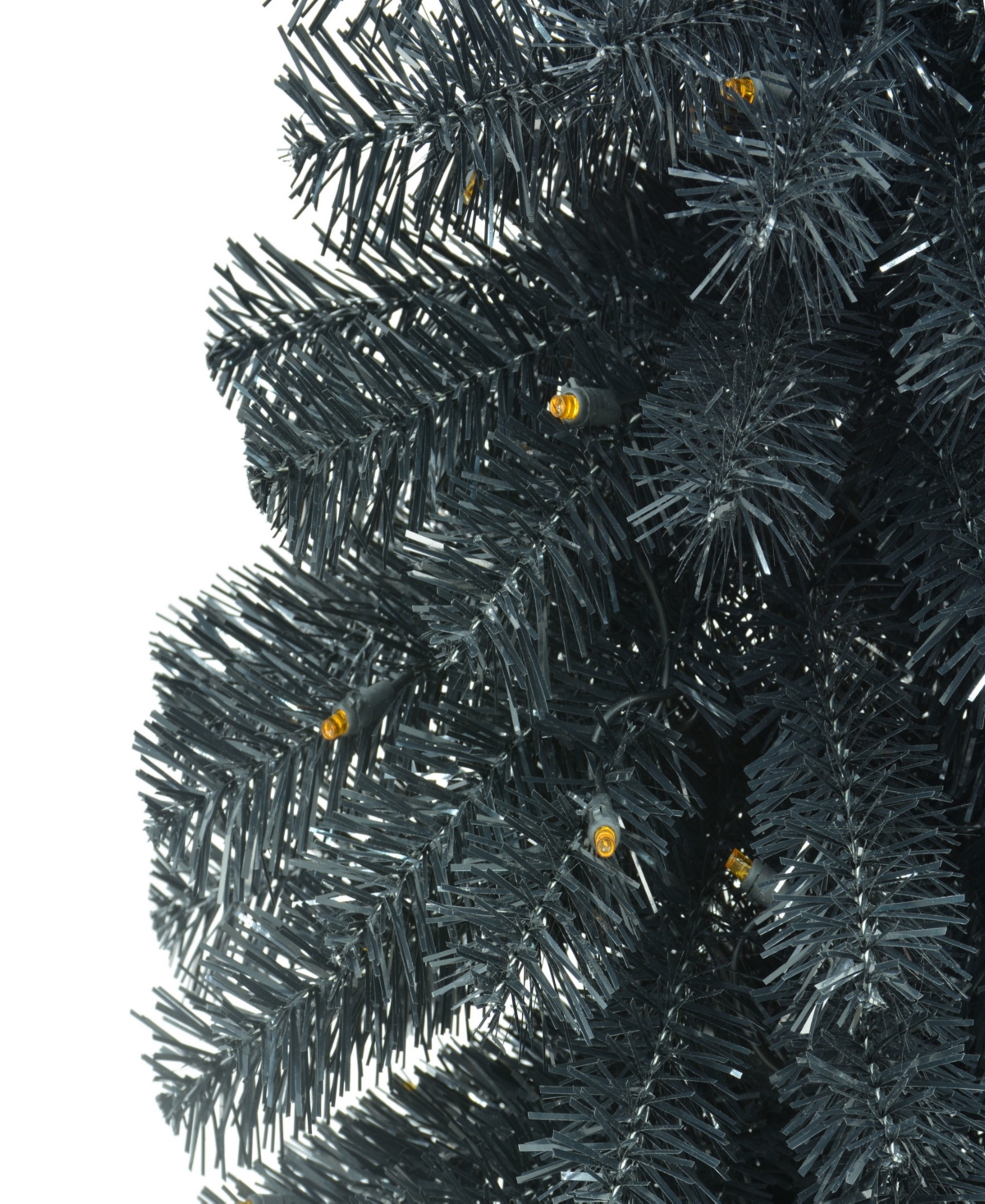 Puleo International Puleo 4' Pre-lit Black Tinsel Artificial Whimsical Halloween Tree In Black
