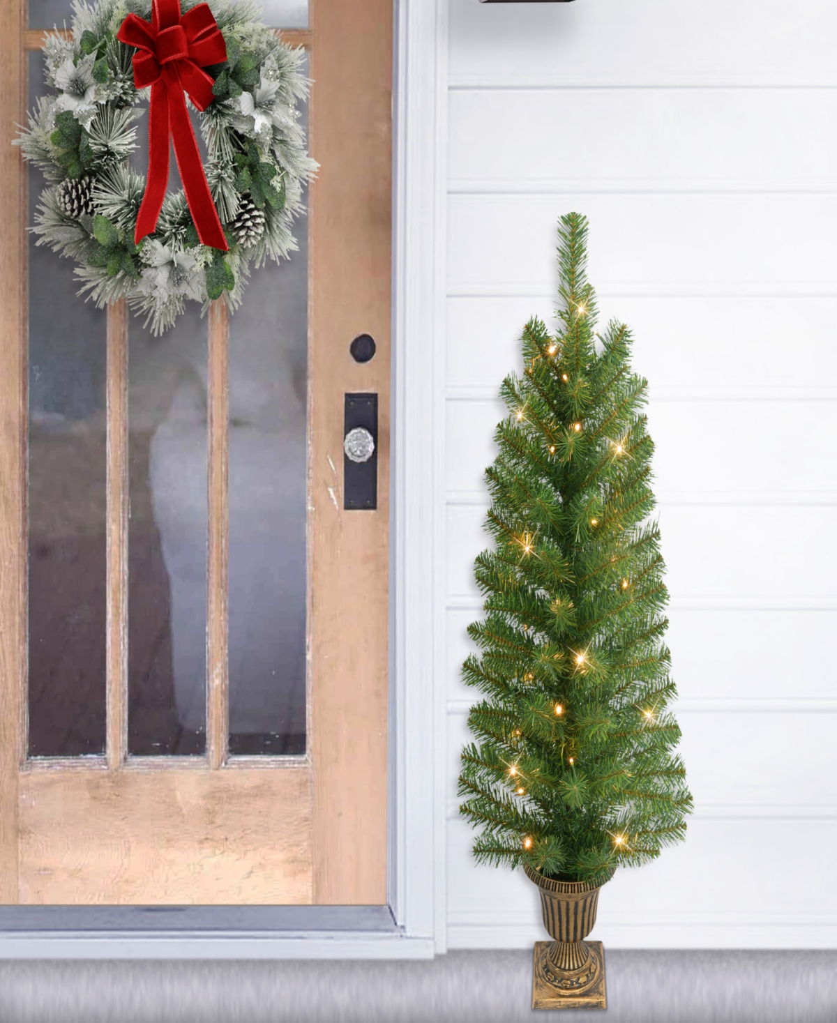 Puleo 3.5' Artificial Pre-Lit Potted Christmas Tree