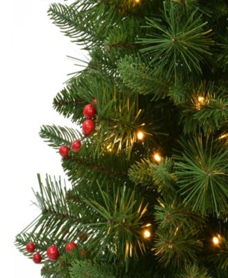 Puleo 3.5' Artificial Pre-Lit Potted Oregon Fir Tree