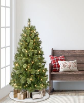 Puleo 4.5' Pre-Lit Artificial Teton Pine Tree with LED Lights