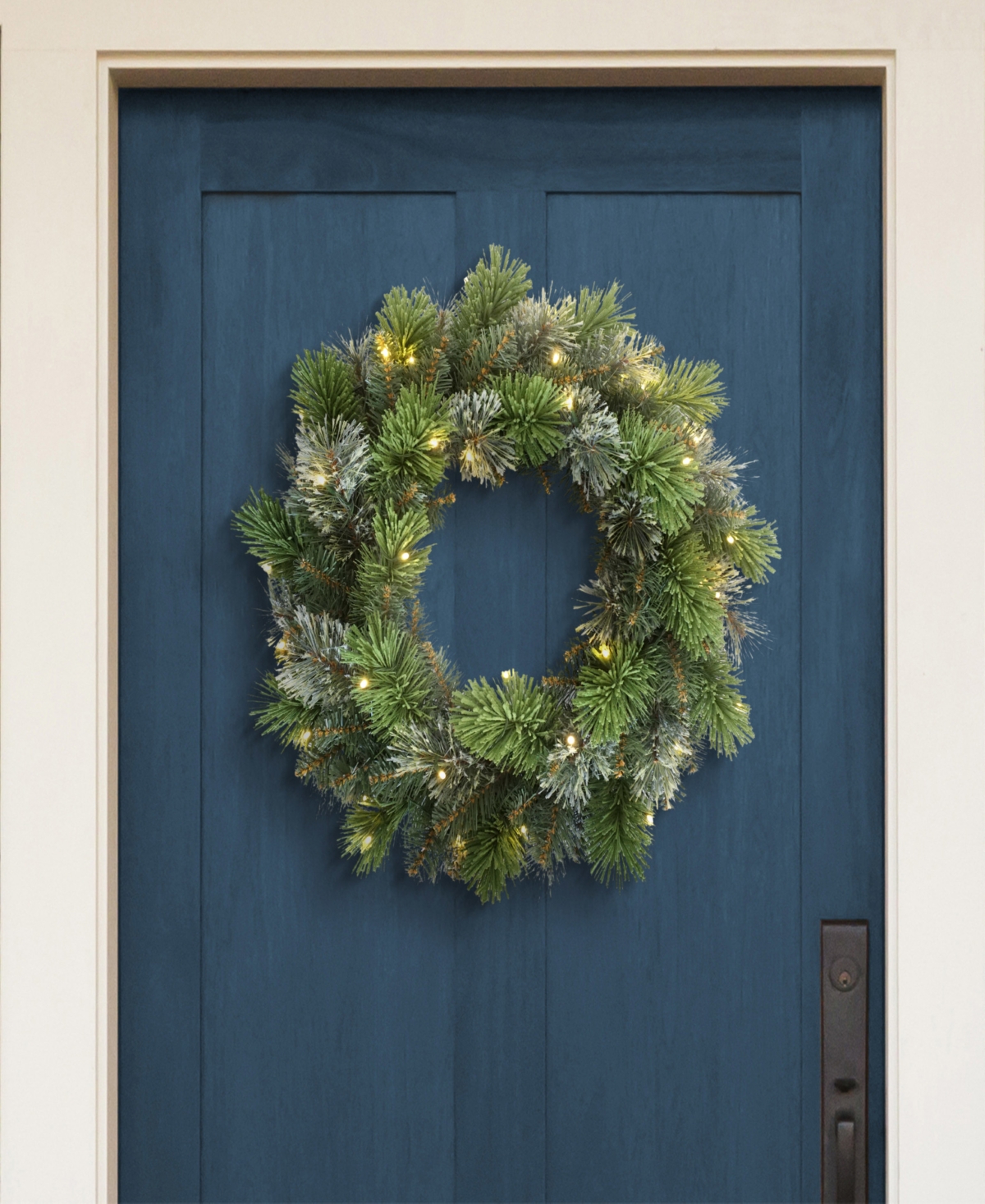 Puleo 24" Pre-lit Artificial Oklahoma Pine Wreath With Led Lights In Green