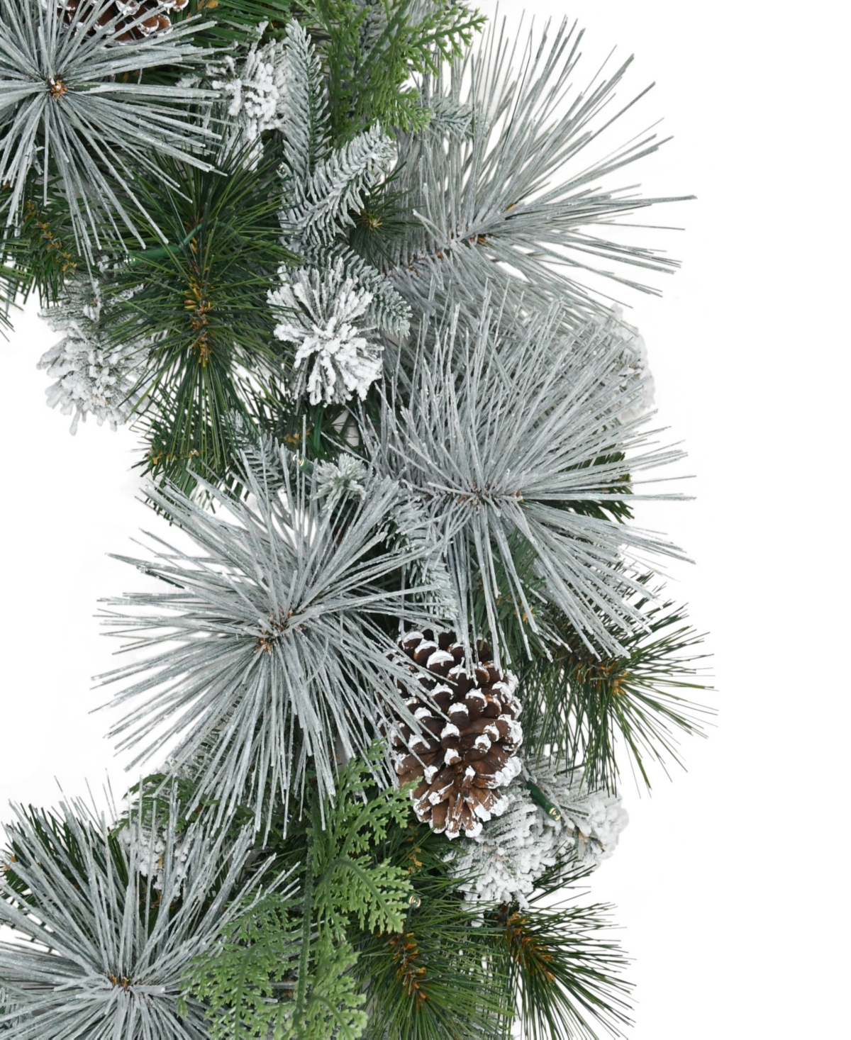 Puleo 24" Pre-lit Artificial Flocked Wreath In Green