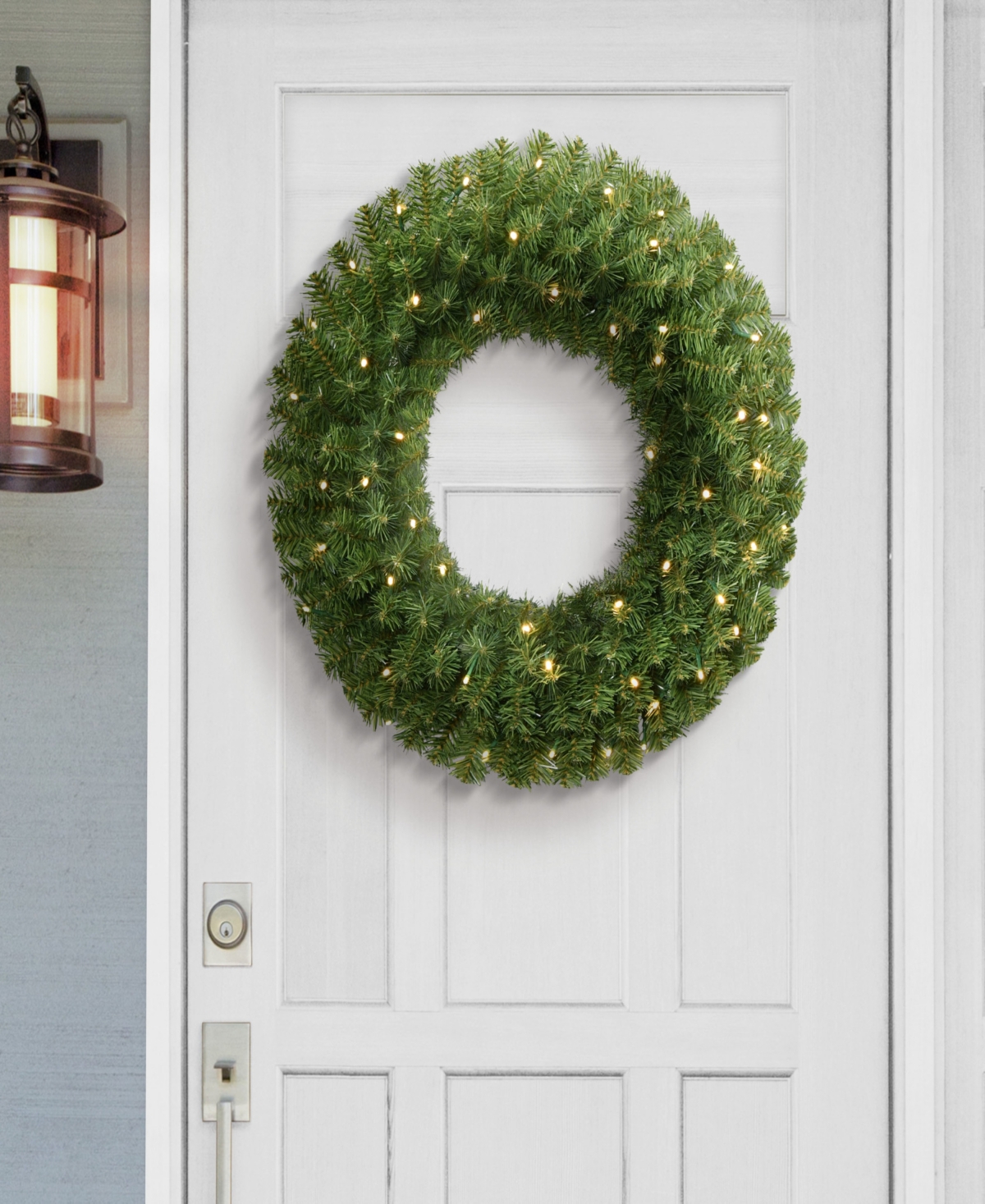 Puleo 24" Pre-lit Artificial Christmas Wreath In Green