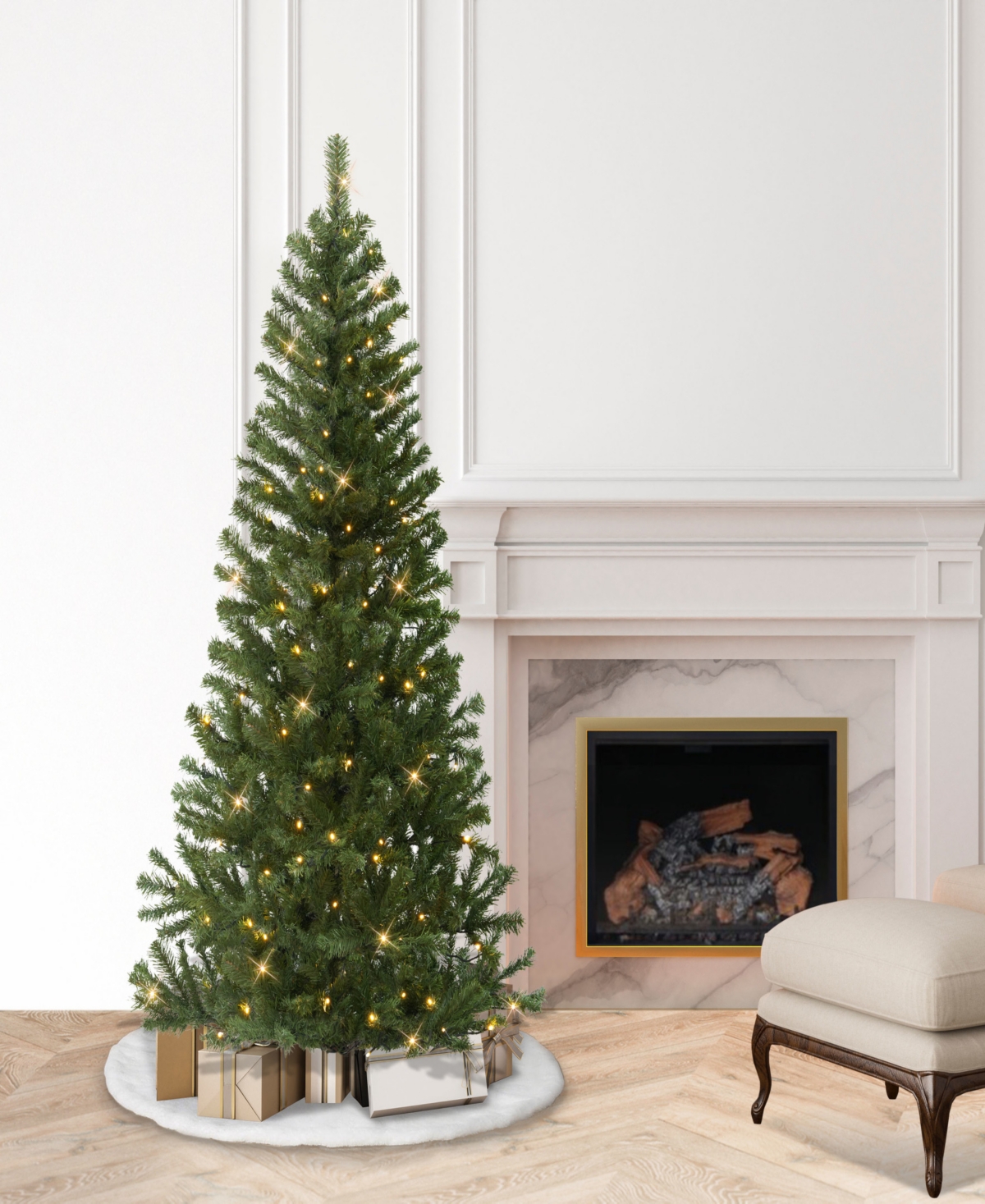 Puleo 6' Pre-lit Canadian Spruce Artificial Christmas Tree In Green