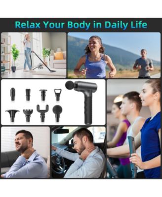 3200 RPM Massage Gun Handheld Body Massager with 8 Interchangeable Heads for Muscle Relief