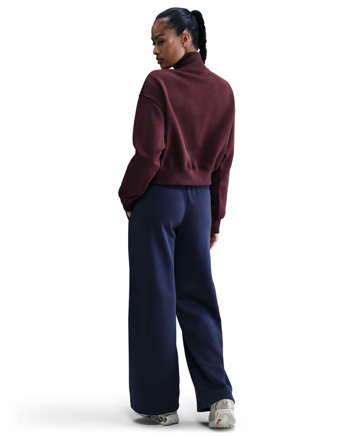 Nike Sportswear Women's Mid-rise Wide Leg Sweatpants In Blue