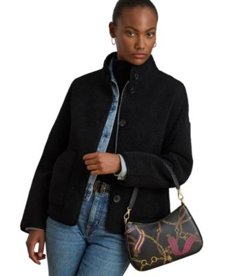 Pinstripe Leather Medium Danni Bag 