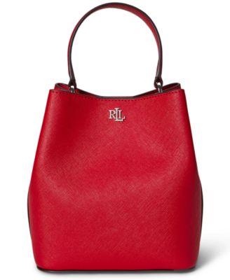 Crosshatch Leather Small Reese Bucket Bag