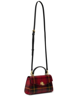Plaid Leather Small Farrah Satchel Bag
