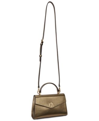 Metallic Leather Small Farrah Satchel Bag