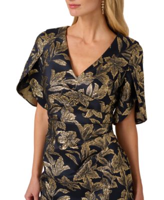 Women's Stretch Jacquard V-Neck Short Dress