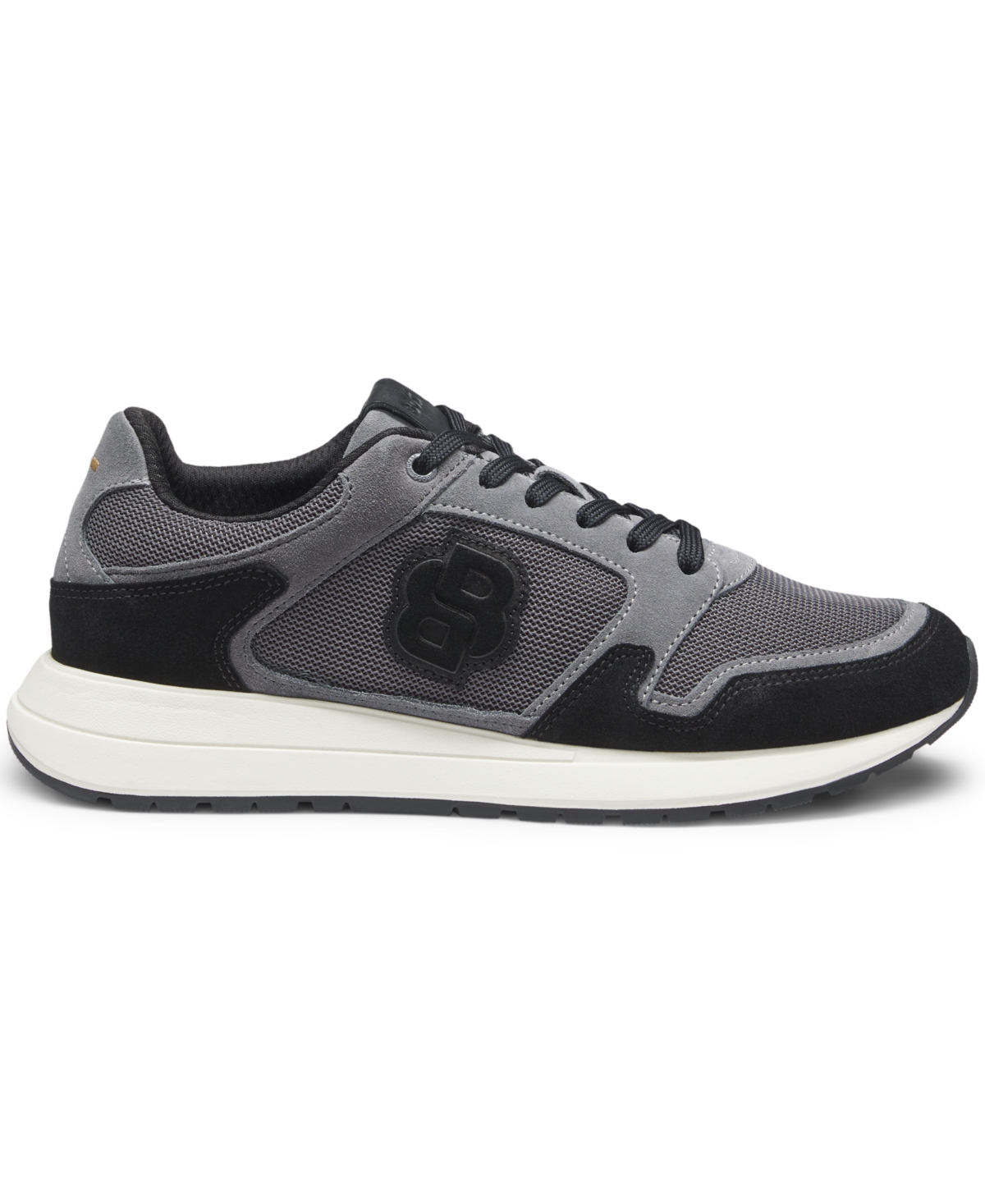 Hugo Boss Boss By  Men's Double B Monogram Suede Trainers Shoes In Gray